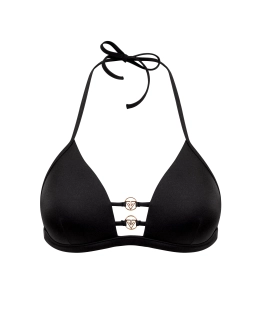Black Push Up Triangle Bikini Top With Golden Chains S Vivien Vance